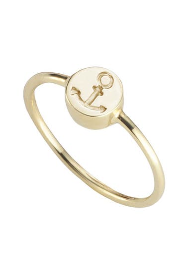 CAI Ring 925/- Sterling Silber vergoldet Anker gelb