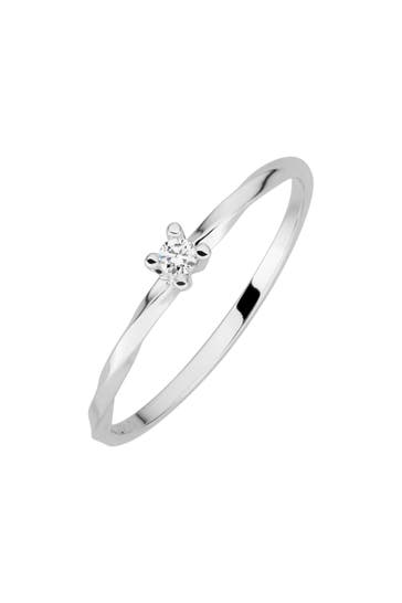 LYOMI Ring 585/- Weißgold 1 synth. Diam. 0,04ct. silber