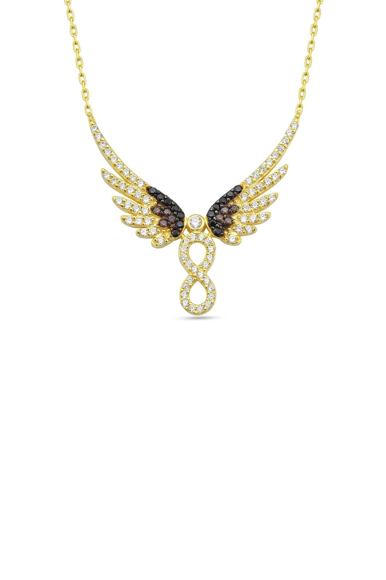 DKENIZ Kette 925 Sterling Silber vergoldet Unendlichkeit & Engel Silberkette gold, Bild 1