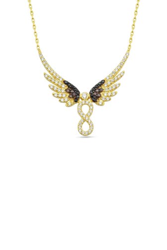 DKENIZ Kette 925 Sterling Silber vergoldet Unendlichkeit & Engel Silberkette gold