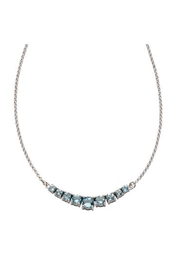 ZEEME Kette Silber 925 rhodiniert mit 9x Blautopas (beh.) silber