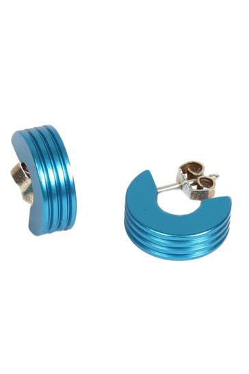 DEMARIE Ohrringe eloxierte Aluminium Creolen hellblau