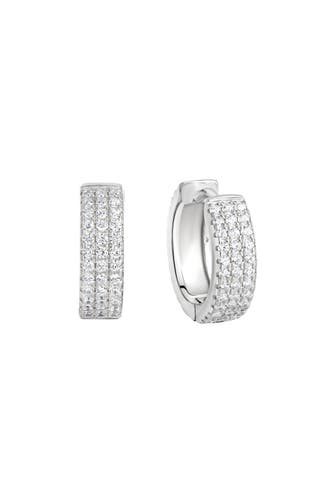 ZEEME Ohrringe Silber 925 rhodiniert mit 144x Zirkonia weiß silber