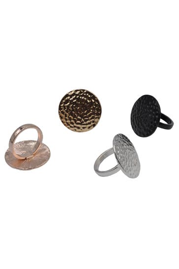 STEUER Ring 4-teiliges Set aus Metall gehämmert