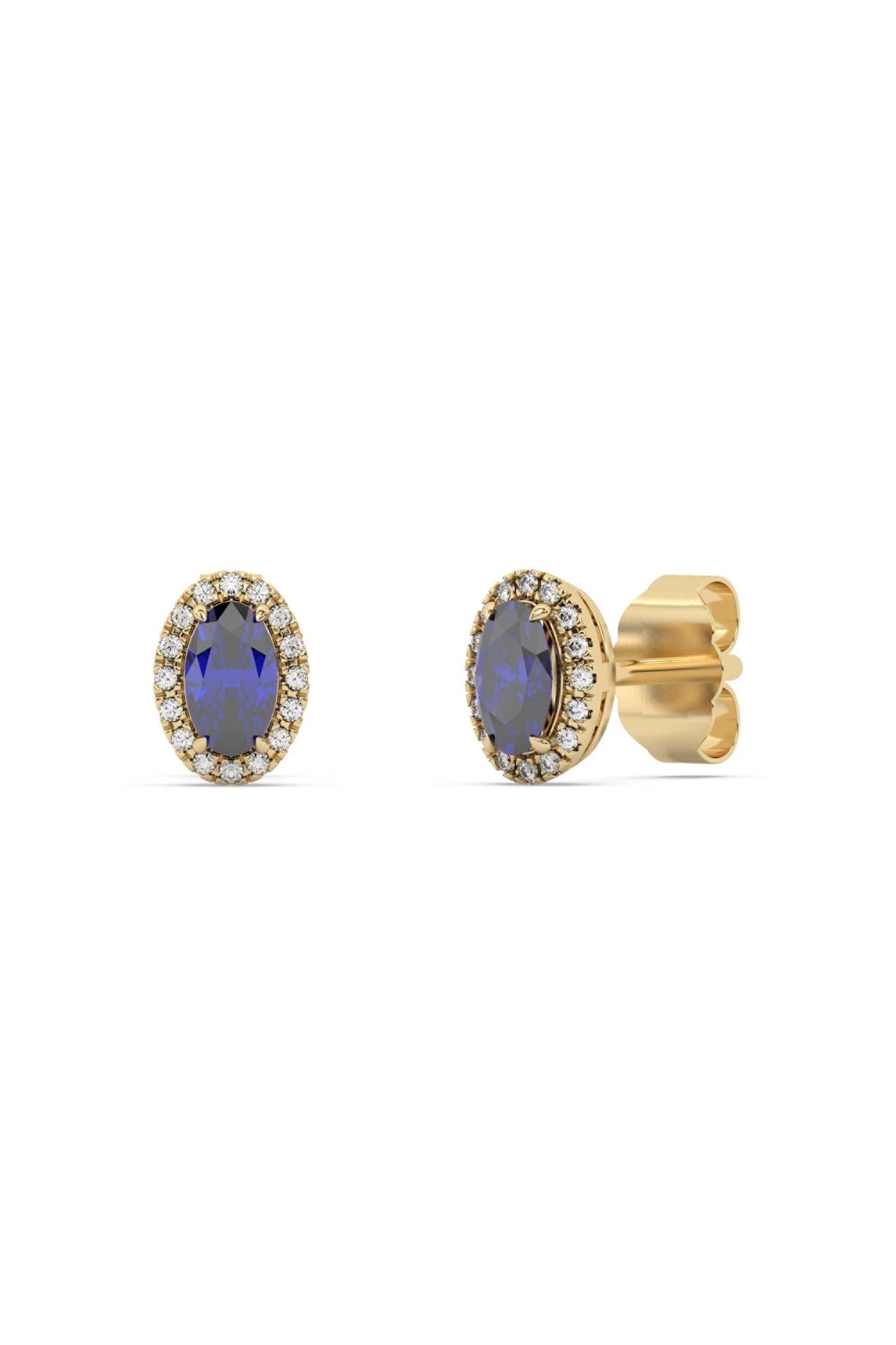 DIAM ADDICT Ohrringe 585 Gelbgold mit im Labor gezüchteten Diamanten und Saphir silber, Bild 1