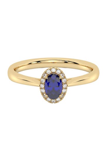 DIAM ADDICT Ring 585 Gelbgold mit Diamant und Saphir