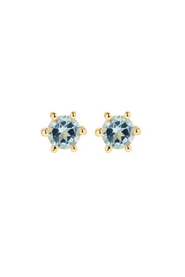FASCINATION BY ELLEN K. Ohrringe 375 Gold Gelb Sky Blue Topas Rund Ohrstecker Blau gelb