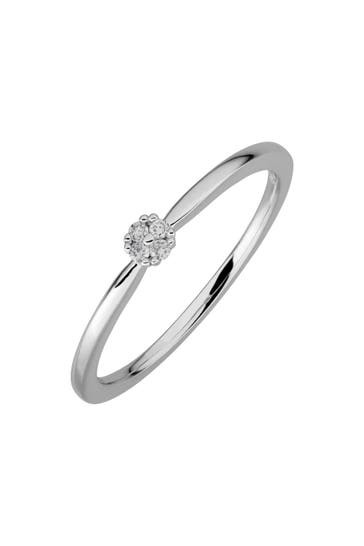 LYOMI Ring 585/- Weißgold 4 synth. Diam. 0,045ct. silber