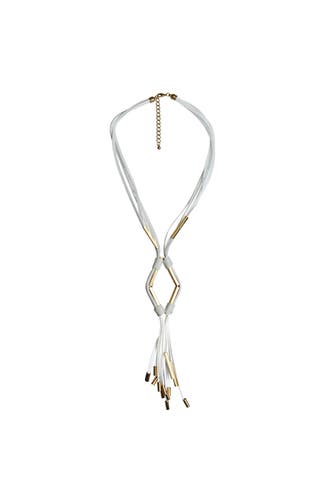 STEUER Kette Y-Form aus Textil 63 cm lang silber