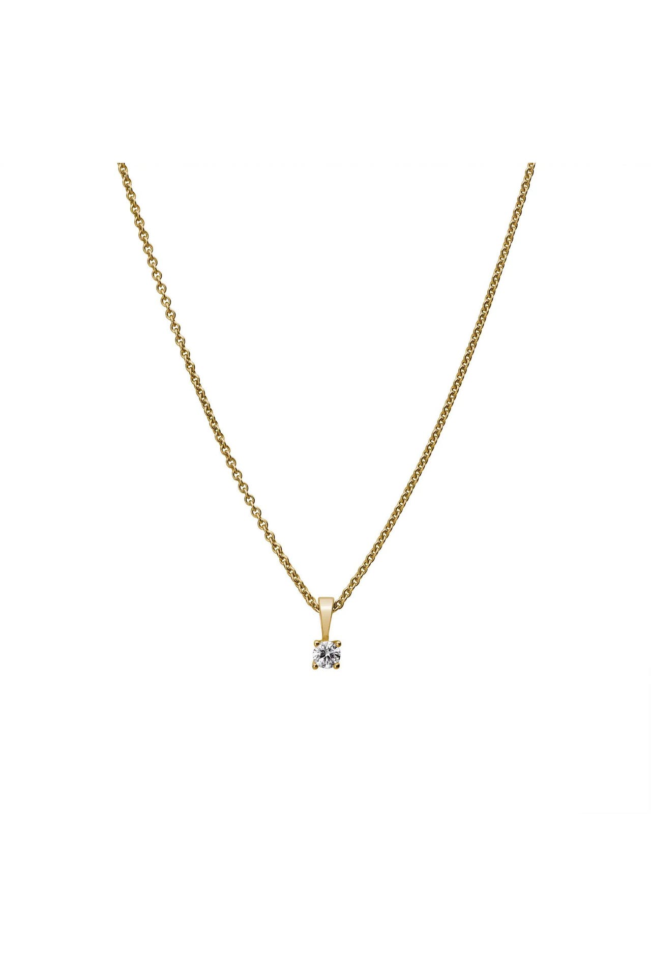 LYOMI Kette 585/- Gelbgold 1 synth. Diam. 0,10 ct. silber, Bild 1