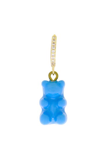 FASHIONBOX Ohrringe vergoldet Gummibär blau Zirkonia weiss blau