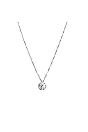 LYOMI Kette 585/- Weißgold 1 synth. Diam. 0,50 ct. silber