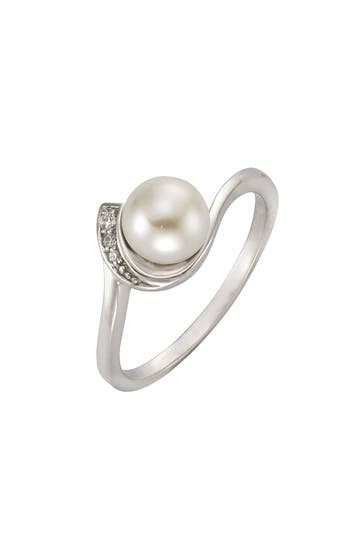 ZEEME Ring Silber 925 rhodiniert mit weißer Perle & Zirkonia silber