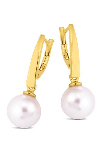 OROLINO Ohrringe 585 Gold Perle weiß 7,5-8,0mm gelb