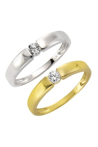 FASCINATION BY ELLEN K. Ring Gold 375 mit Zirkonia weiß gelb