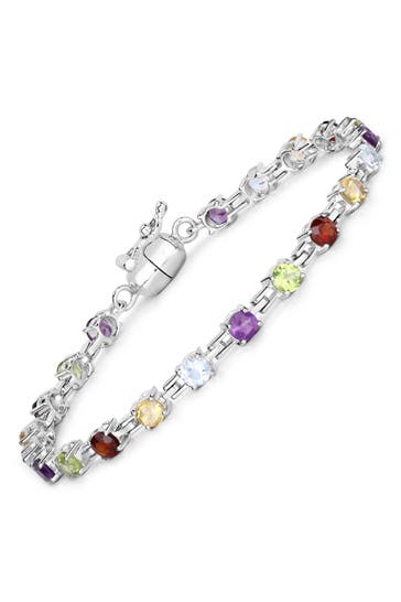 VIRA JEWELS Armband 925-Sterling Silber rhodiniert Multicolour rund silber