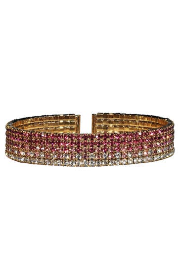STEUER Armband Strass-Armspange pink/rosa gelb