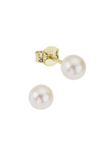 FASCINATION BY ELLEN K. Ohrringe Gold 585 mit weißen Perlen 5-5,5mm silber