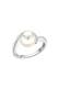 Ring Silber 925 rhodiniert mit einer weißen Perle 9,5-10mm silber