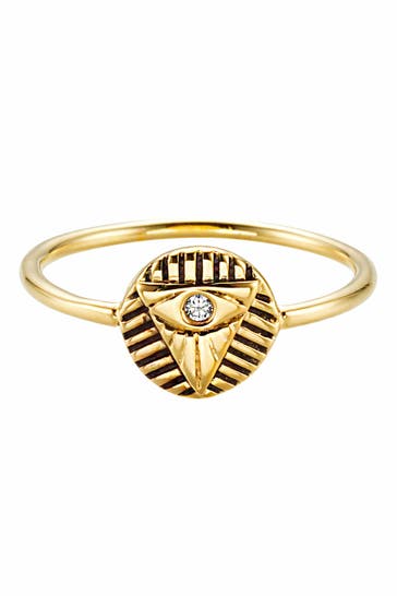 CAI Ring 925 Sterling Silber vergoldet Zirkonia gelb