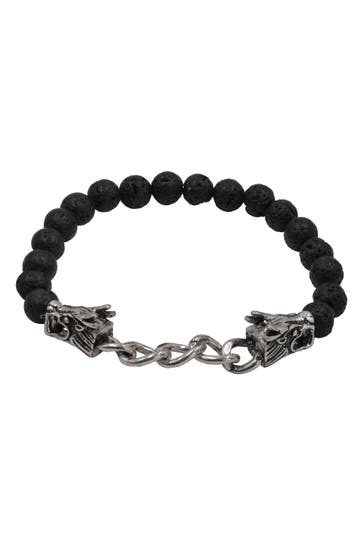 STEUER Armband Stretch mit schwarzen Lavasteinen