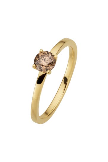 OROLINO Ring 585/- Gelbgold 1 Brill. 0,50ct. braun gelb