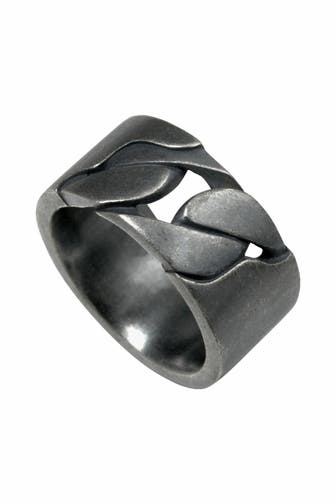 CAI Ring 925/- Sterling Silber matt oxidiert schwarz silber