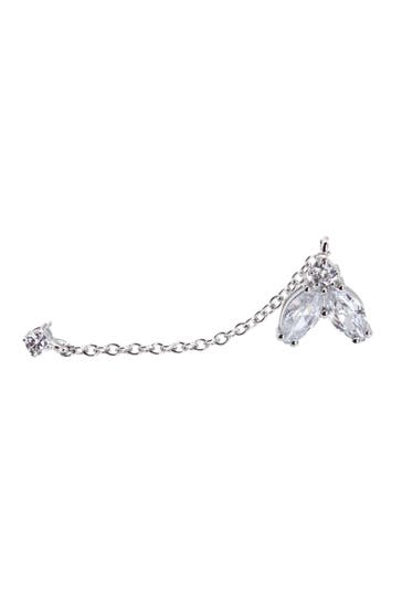 LEIS Ohrringe 925 Sterling Silber rhodiniert Glänzend 4 Zirkonia weiß silber
