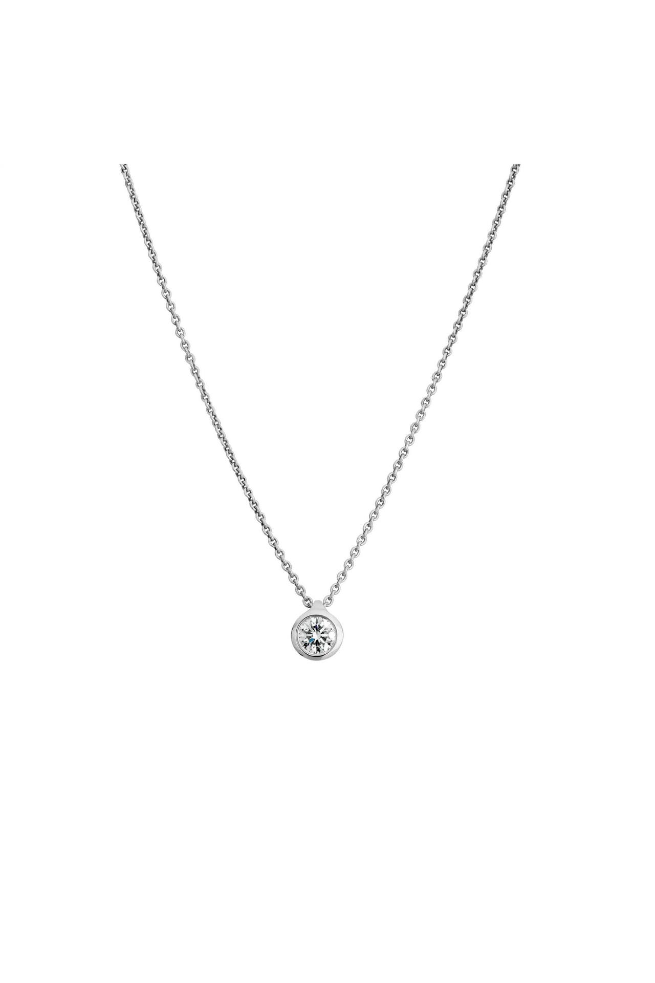 LYOMI Kette 585/- Weißgold  1 synth. Diam. 0,25 ct. silber, Bild 1