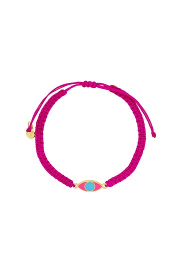 FASHIONBOX Armband Textil pink mit 1 Element Auge pink