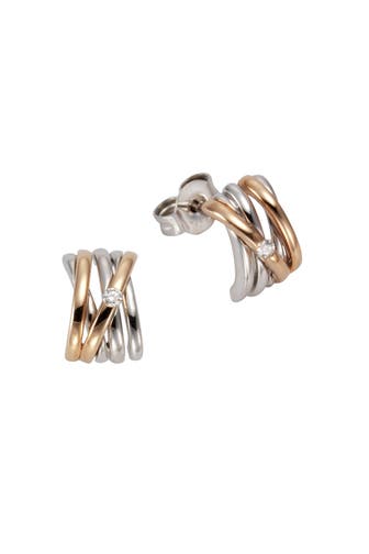 OROLINO Ohrringe Gold 585 zweifarbig mit 2 echten Brillanten zus. 0,04ct. mehrfarbig