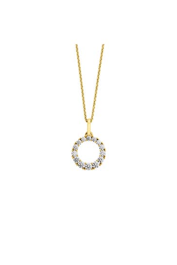 OROLINO Kette Gold 333 mit 14 weißen Zirkonia-Steinen 42cm lang gelb