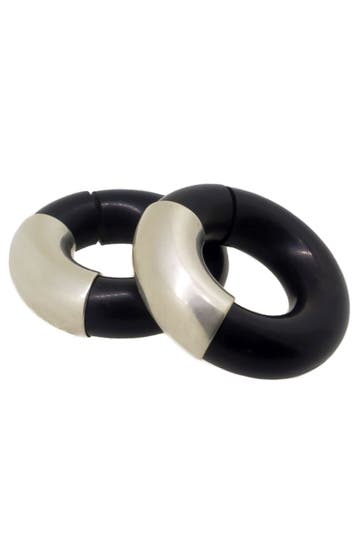 DEMARIE Ohrringe 925 Sterling Silber Kautschuk silbergrau