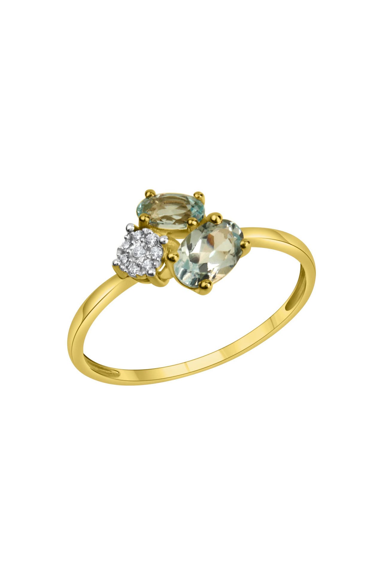 FASCINATION BY ELLEN K. Ring 375/- Gelbgold bicolor Blautopas und Zirkonia mehrfarbig, Bild 1
