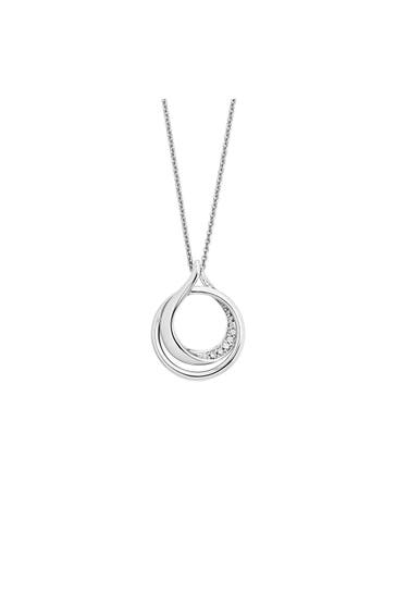 OROLINO Kette Gold 585 mit 6 natürlichen Brillanten zus. 0,030ct. silber