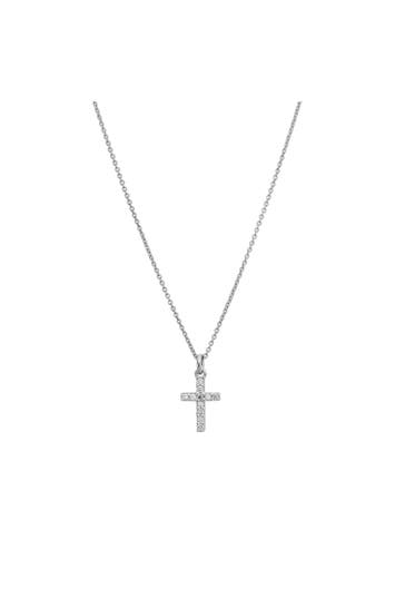 LYOMI Kette 585/- Weißgold 11 synth. Diam. 0,14ct. silber