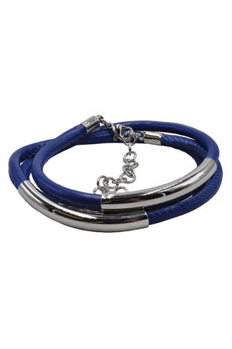 STEUER Armband Kunstleder blau Karabiner blau
