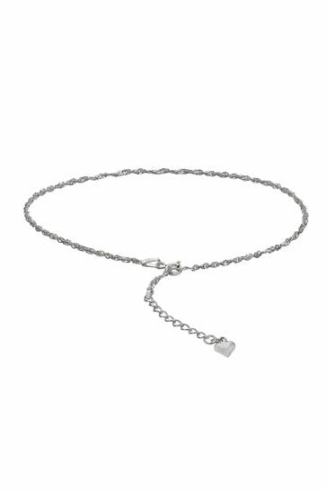 ZEEME Fusskettchen Silber 925 mit Herz-Motiv 26+3cm lang silbergrau