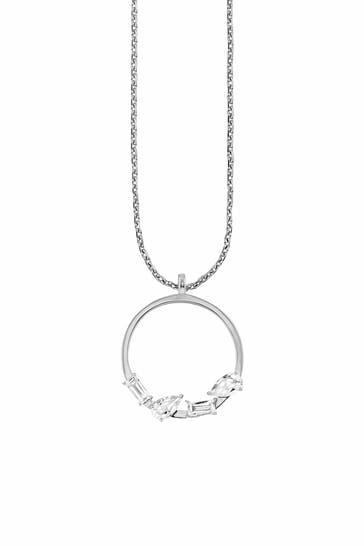CAI Kette 925/- Sterling Silber rhodiniert Weißtopas silber