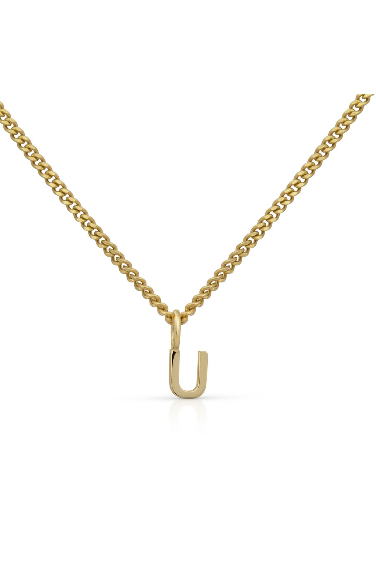 OROLINO Kette Gold 375 mit Anhänger 42/45cm lang Buchstabe U gelb, Bild 1