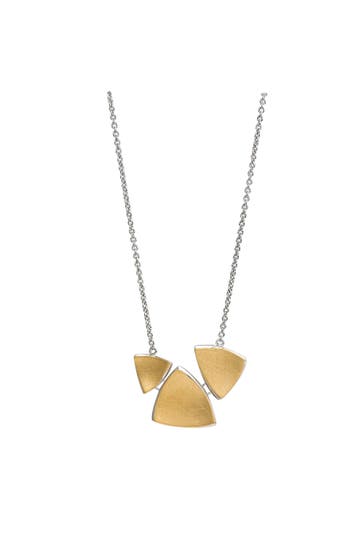 CELESTA Kette Silber 925 zweifarbig 42+3cm lang mit mattierter Oberfläche gelb