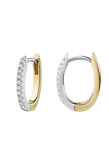 ZEEME Ohrringe 925/- Sterling Silber rhodiniert und vergoldet Zirkonia mehrfarbig