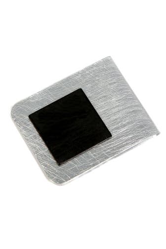 DEMARIE Schmuckset Kragenklemme aus Aluminium gebürstet + gewolkt schwarz