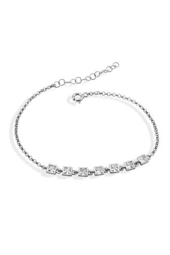 DKENIZ Armband 925/- Sterling Silber Tennisarmband viereckig silber