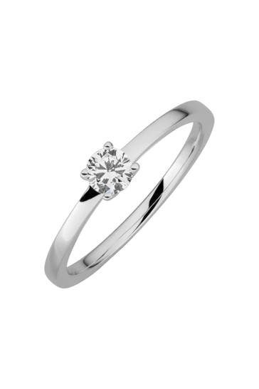 LYOMI Ring 585/- Weißgold  1 synth. Diam. 0,25 ct. silber