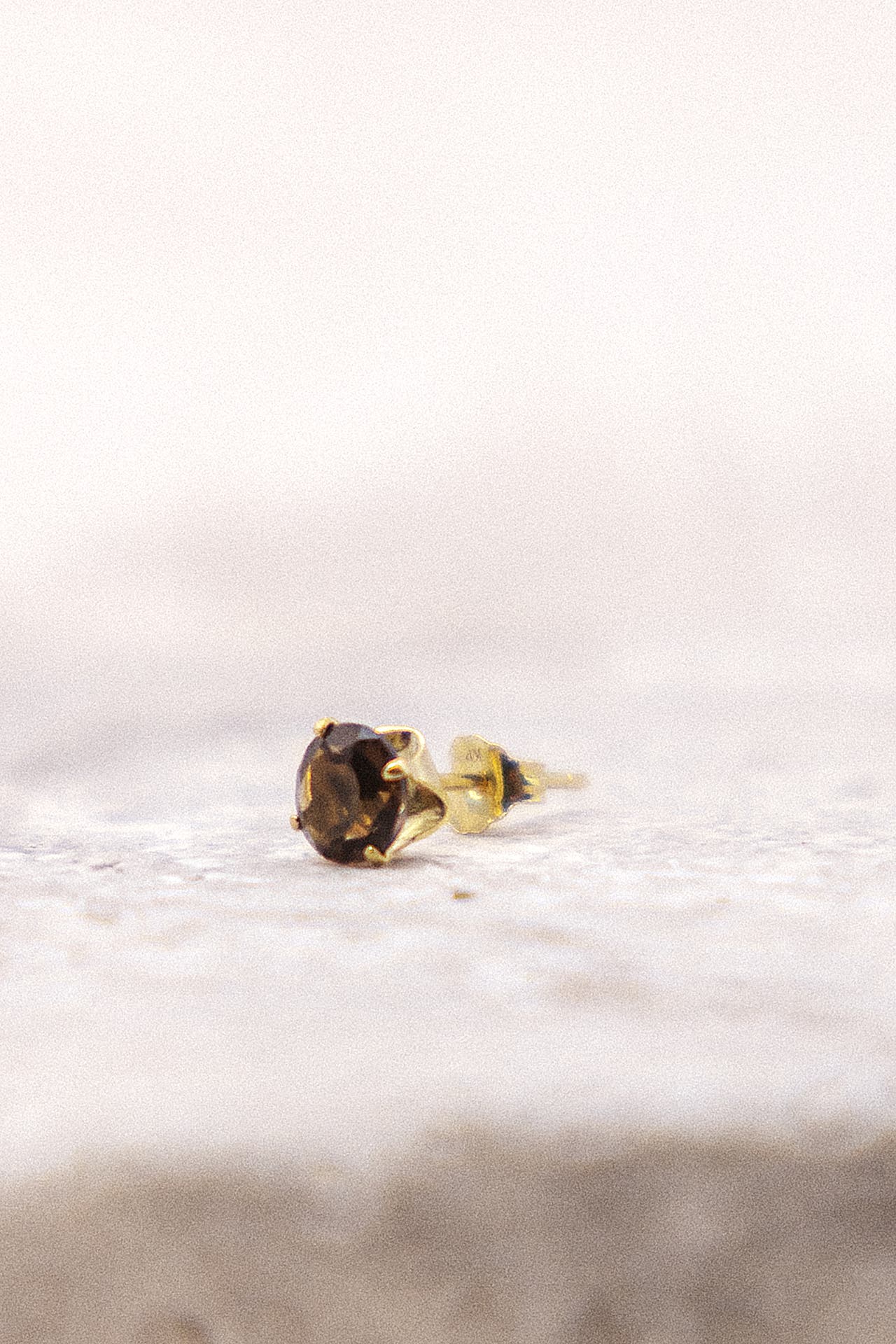 FASCINATION BY ELLEN K. Ohrringe Gold 585 mit echtem Rauchquarz 5mm gelb, Bild 1