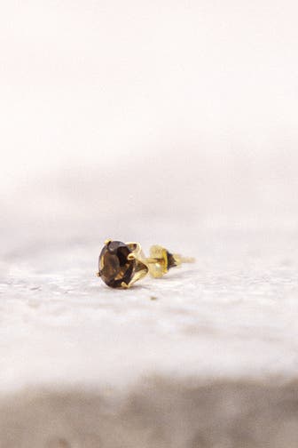 FASCINATION BY ELLEN K. Ohrringe Gold 585 mit echtem Rauchquarz 5mm gelb