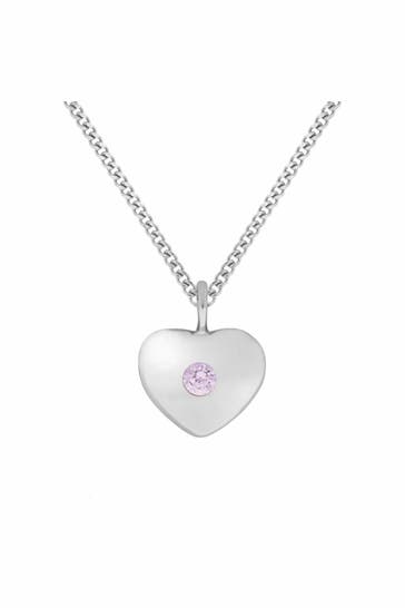 ZEEME Halskette Silber 925 Herz-Motiv Zirkonia pink