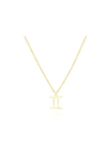 BEKA BELL Kette 925-Sterling Silber vergoldet Glänzend 42cm Zwilling gelb
