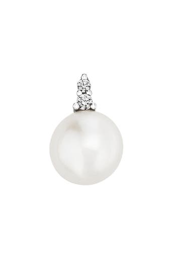 OROLINO Anhänger Gold 585 mit 2 Brillanten zus. 0,05ct. und weißer Perle 8mm